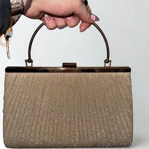 Elegant Gold Evening Top-Handle Bag